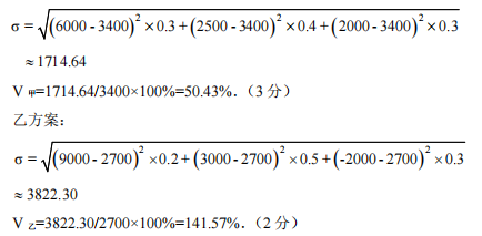 试对两种决策方案的风险程度进行衡量