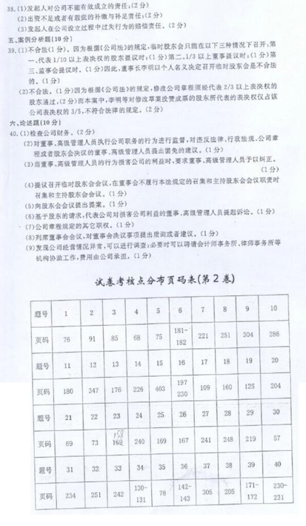 【真题+答案】[江苏]2015年10月11002公司法与企业法试题10