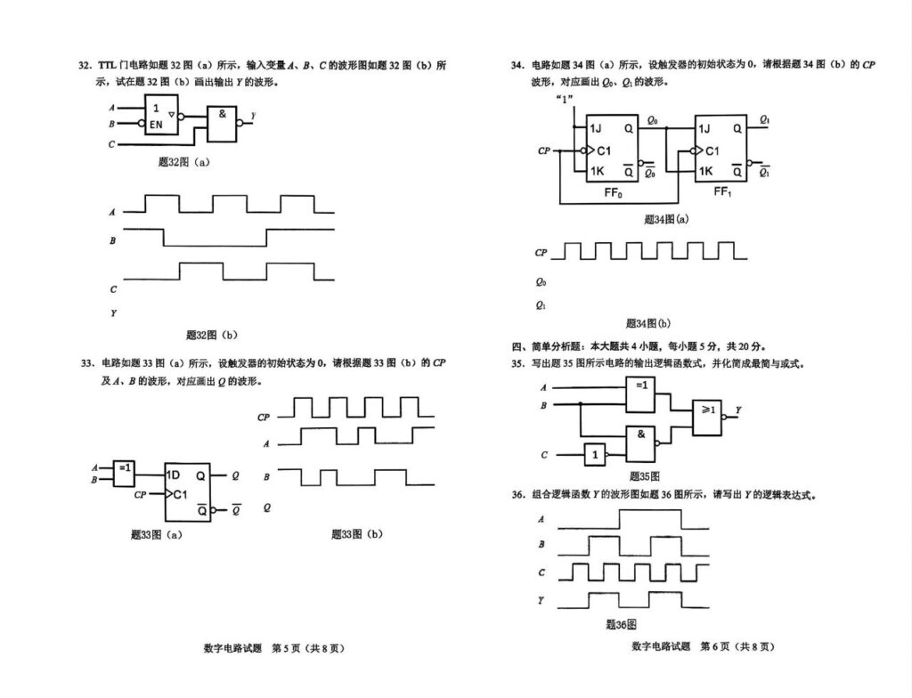 2024年4月自考02344数字电路试题3