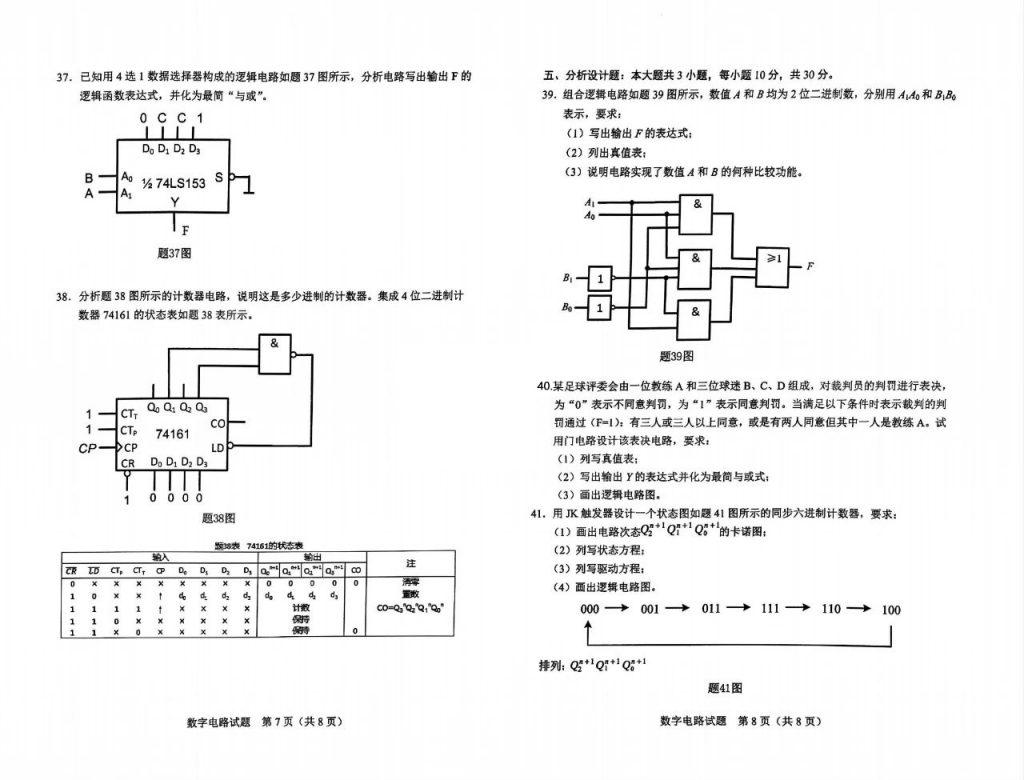 2024年10月自考02344数字电路试题4